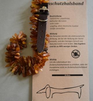 Zeckenschutzhalsband Bernstein für Hunde braun bis 55 cm